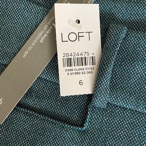 NWT Loft Skinny Pant Specked Blue Teal Size 6